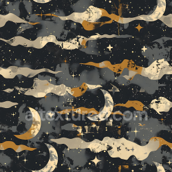seamless Seamless 3D Celestial Camouflage PBR Texture Featuring Moons and Stylized Clouds texture 8k free download PBR