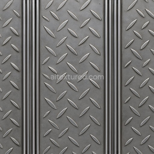 Seamless 3d texture pbr 8k diamond plate furniture metal surface finish