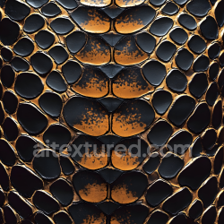 seamless Seamless 3D PBR Reptile Skin Texture Featuring Glossy Black and Amber Scales texture 8k free download PBR