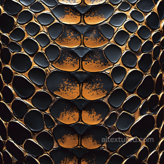 Reptile Skin Texture Featuring Glossy Black and Amber Scales Skin texture preview