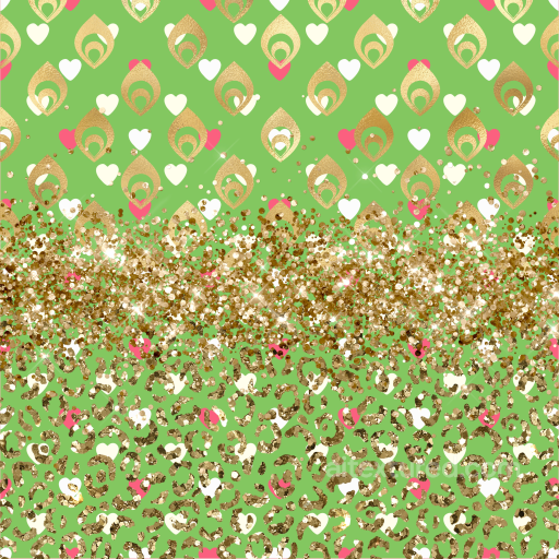 Featuring Gold Glitter and Festive Pattern on Green Fabric seamless St patrick PBR texture