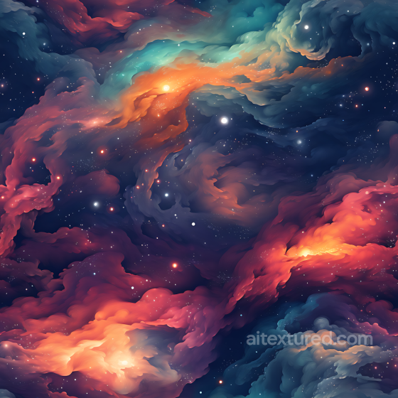 Space Texture Featuring Vibrant Nebula Clouds and Starfield Star, space, planets texture preview
