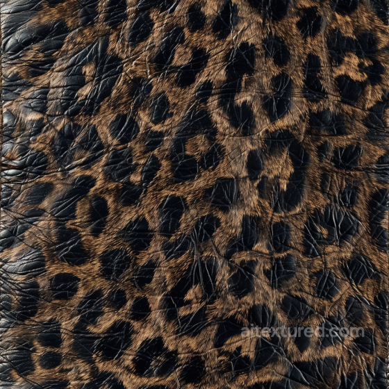 Crinkled Leopard Print Leather PBR Texture with Natural Fur Pattern and Wrinkles Leather texture preview