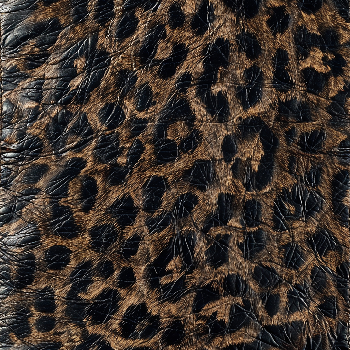 Crinkled Leopard Print Leather with Natural Fur Pattern and Wrinkles seamless PBR texture preview