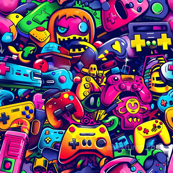 Featuring Vibrant Gaming Graffiti Art Graffiti texture preview