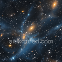 seamless Seamless 3D Space PBR Texture Featuring Nebula Veins and Galaxy Clusters in Blue and Gold texture 8k free download PBR
