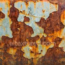 seamless Seamless 3D Rusty Metal PBR Texture Featuring Cracked and Peeling Paint in Orange and Blue texture 8k free download PBR