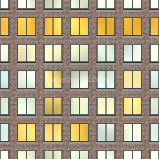 Brick Seamless Tileable Urban Facade Modern Windows Reflective Textured Patterned