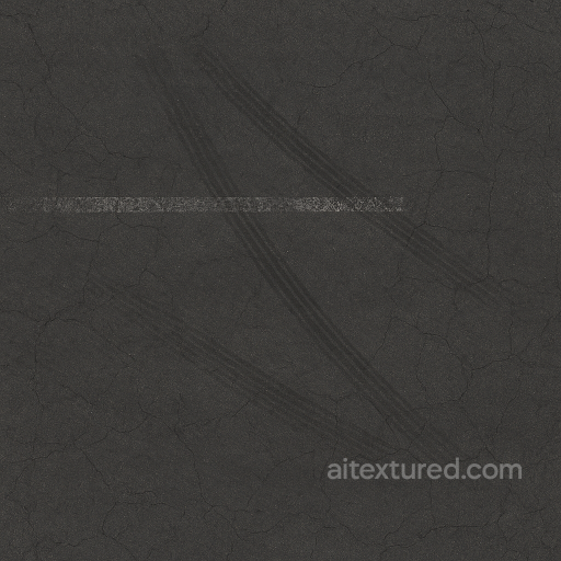 Asphalt Smooth Dark Asphalt With Tire Marks And Faded Paint seamless Park pavement PBR texture