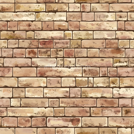 Seamless 3D PBR Cracked Brick Wall Texture with Earthy Tones and Weathered Detail