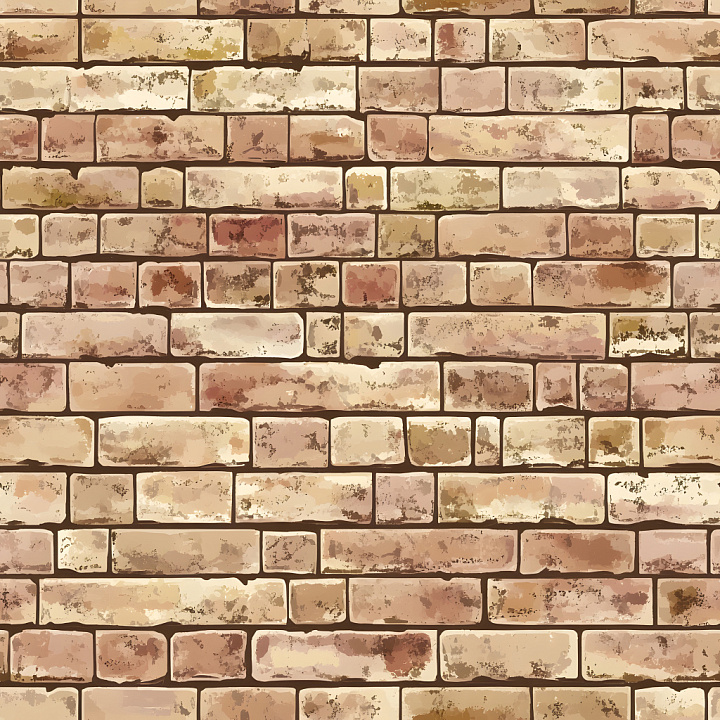 Cracked Brick Wall with Earthy Tones and Weathered Detail seamless PBR texture preview