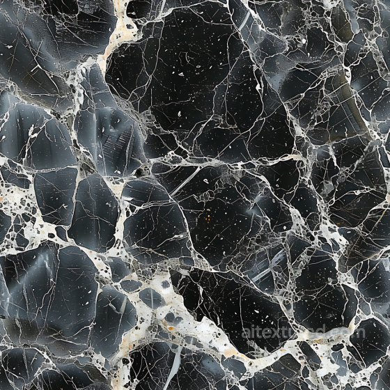 Black Marble PBR Texture with Intricate White Veins and Polished Finish Marble texture preview