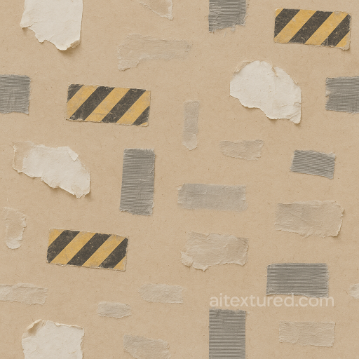 Peeling Stickers And Duct Tape Residue With Torn Paper And Sticker Tears Effects seamless Decals PBR texture