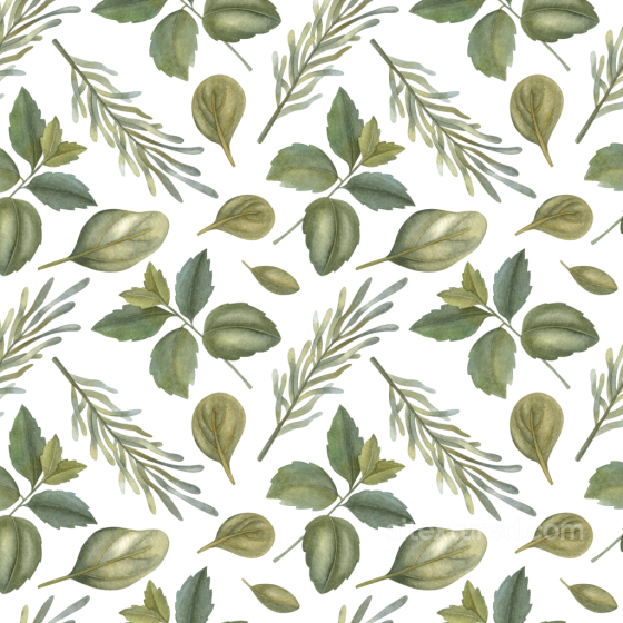 Watercolor Greenery Leaves in Soft Natural Tones Seamless Texture watercolor greenery texture preview