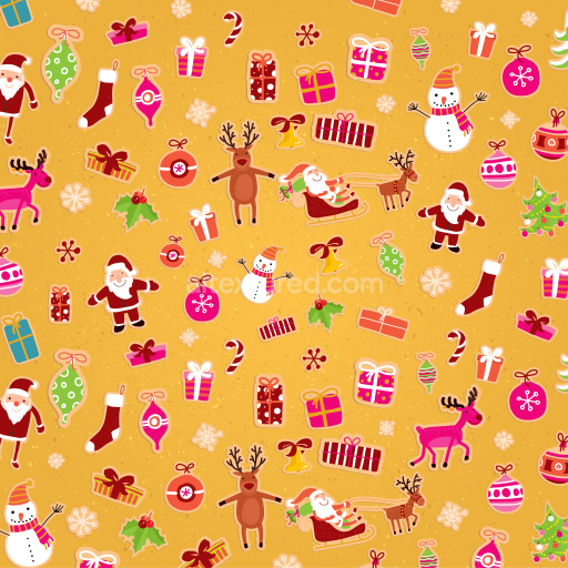 Seamless 3D PBR Digital Christmas Paper Texture with Festive Icons