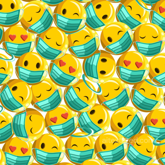 Happy Face Pattern Texture with Masked Emoticons Happy Face pattern texture preview