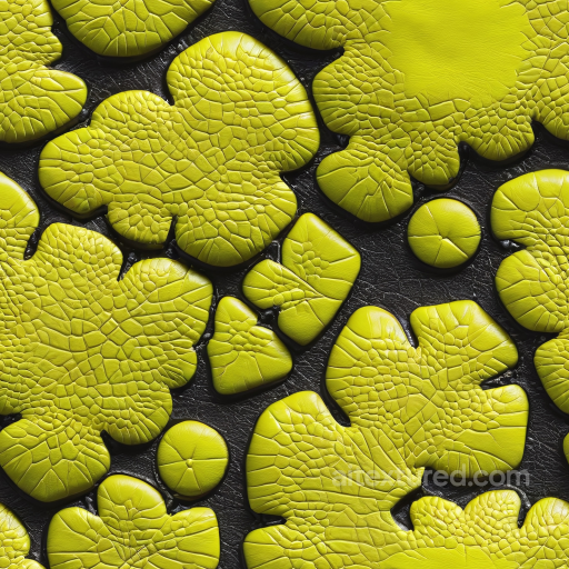 Cracked Yellow-Green Leather Texture With Irregular Shapes seamless Leather PBR texture