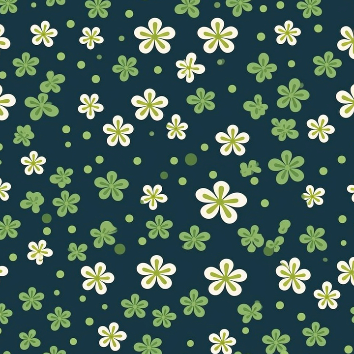 with St Patrick Clover Pattern in Green and Navy seamless PBR texture preview