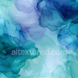 seamless Seamless 3D Alcohol Ink PBR Texture Featuring Blue and Green Fluid Waves with Soft Translucent Layers texture 8k free download PBR
