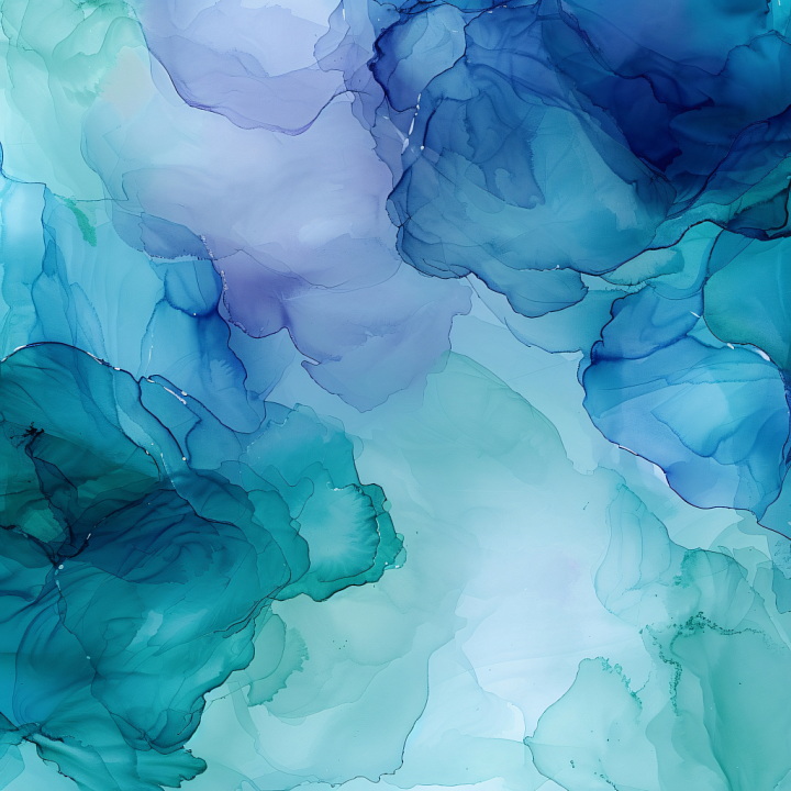 Alcohol Ink Featuring Blue and Green Fluid Waves with Soft Translucent… seamless PBR texture preview