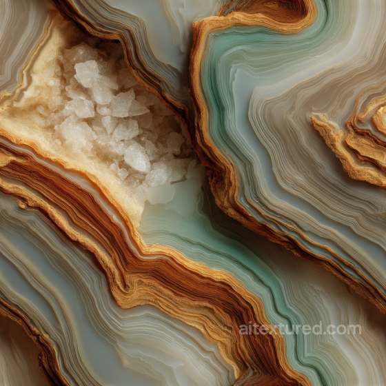 Agate Stone PBR Texture Featuring Crystal Clusters and Layered Bands Stone texture preview