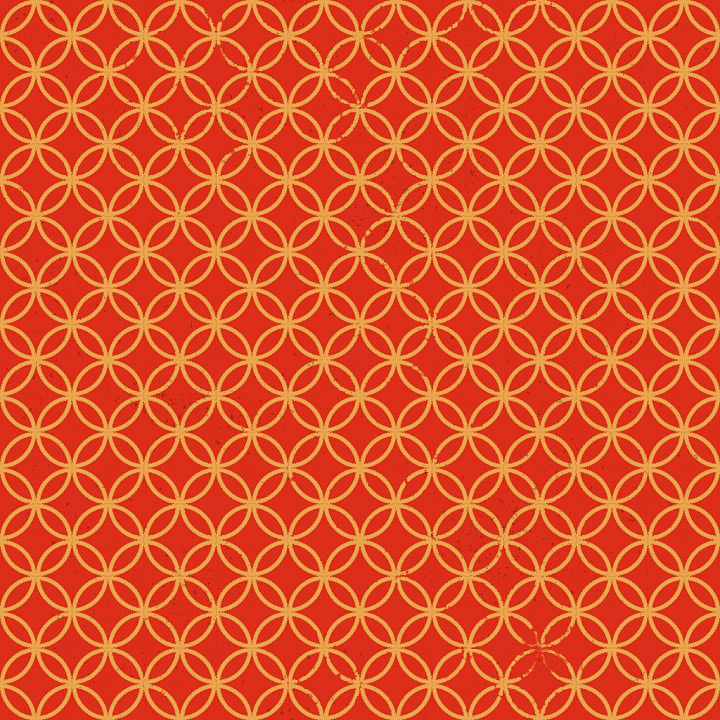 Packaging or Wrapping Paper Filled with Golden Rings seamless PBR texture preview