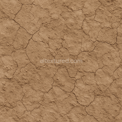 Seamless 3d texture pbr 8k of compacted clay with mud cracks and dry soil patches