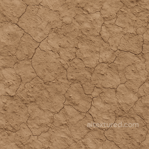 Of Compacted Clay With Mud Cracks And Dry Soil Patches seamless Ground surface PBR texture