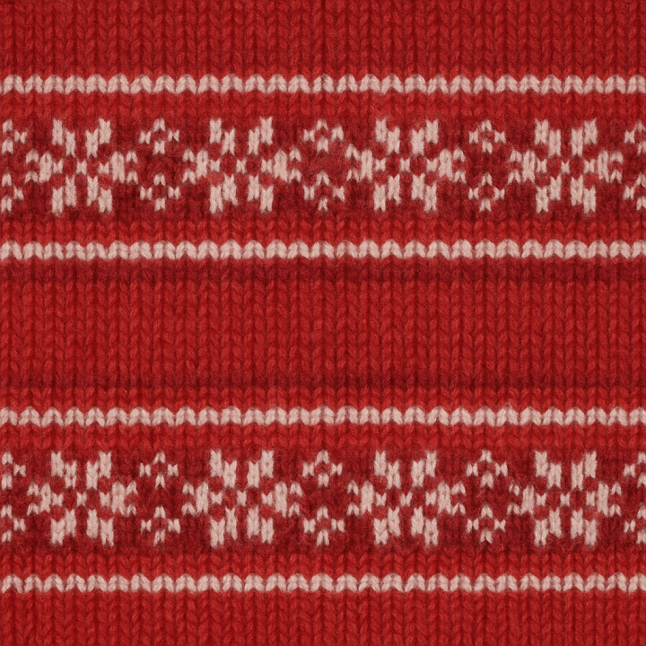 of Red Knit Warm Holiday Sweater Fabric Surface seamless PBR texture preview
