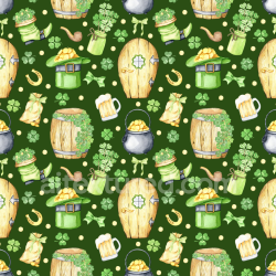 seamless Seamless 3D PBR Texture with St Patrick Symbols in Watercolor Style texture 8k free download PBR