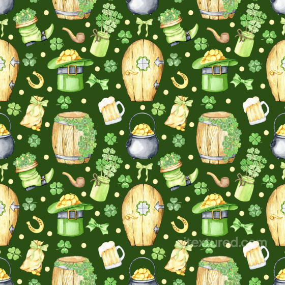 with St Patrick Symbols in Watercolor Style St patrick digital paper bundle texture preview