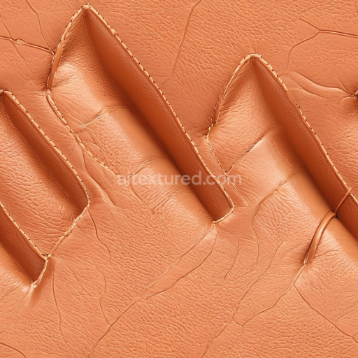 Seamless 3D PBR Soft Tan Leather Texture with Stitching and Wrinkles