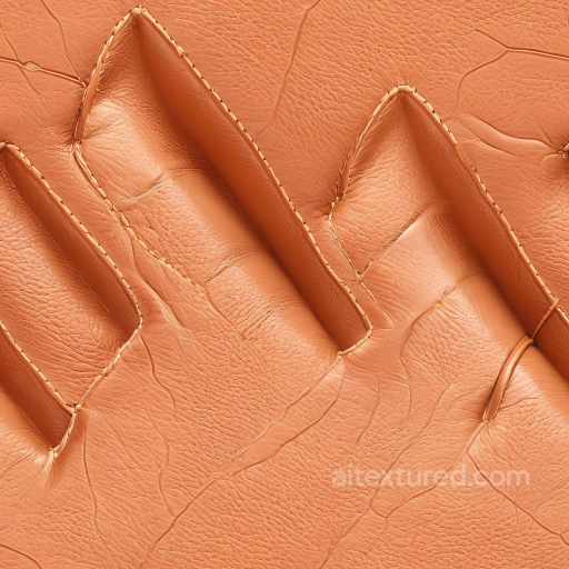 Soft Tan Leather Texture with Stitching and Wrinkles seamless Leather PBR texture