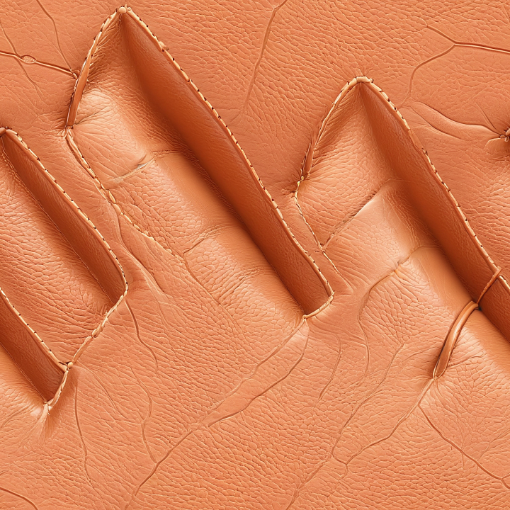 Soft Tan Leather with Stitching and Wrinkles seamless PBR texture preview