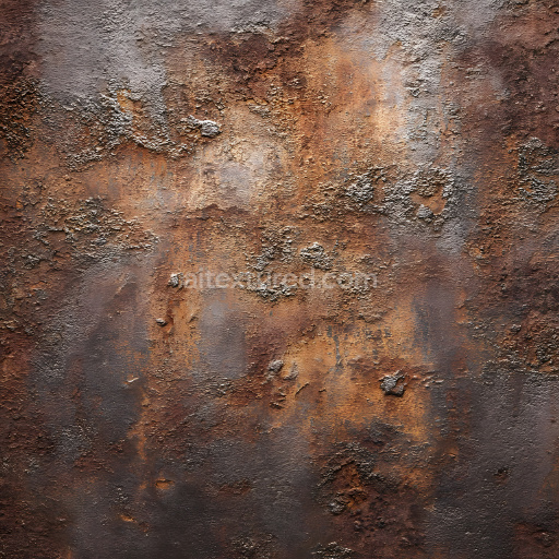 Seamless 3D PBR Rusty Metal Texture with Cracked and Eroded Rust Layers