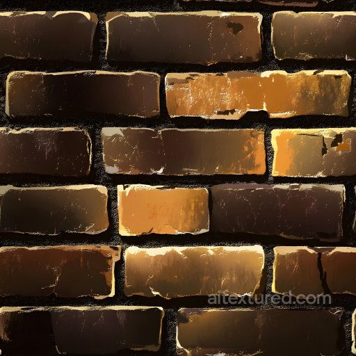 Cracked Brown Brick Wall Texture with Chipped Edges seamless Brick PBR texture