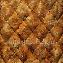 seamless Seamless 3D Quilted Brown Embossed Leather PBR Texture with Vintage Patina texture 8k free download PBR