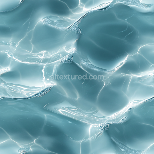 Seamless 3D Water PBR Texture Featuring Realistic Calm Pool Water with Gentle Waves and Light Reflections