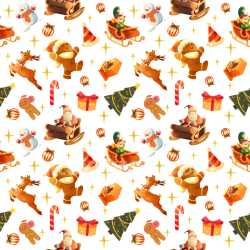 Pattern Bundle - Seamless 3D Pattern PBR Texture with Cartoon Christmas Motifs and Festive Elements texture preview