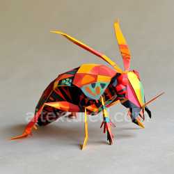 seamless Seamless 3D PBR Texture Featuring Vibrant Origami Cockroach Pattern texture 8k free download PBR