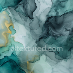 seamless Seamless 3D Alcohol Ink PBR Texture Featuring Fluid Teal and Gold Waves with Organic Swirls texture 8k free download PBR
