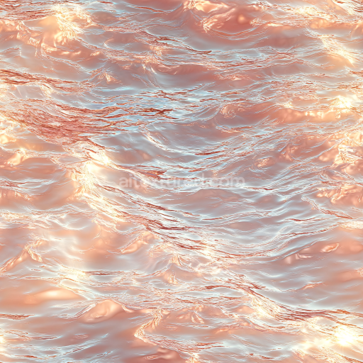 Seamless 3D Water PBR Texture Featuring Soft Waves and Warm Sunset Glow