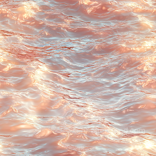 Water PBR Texture Featuring Soft Waves and Warm Sunset Glow seamless Water PBR texture