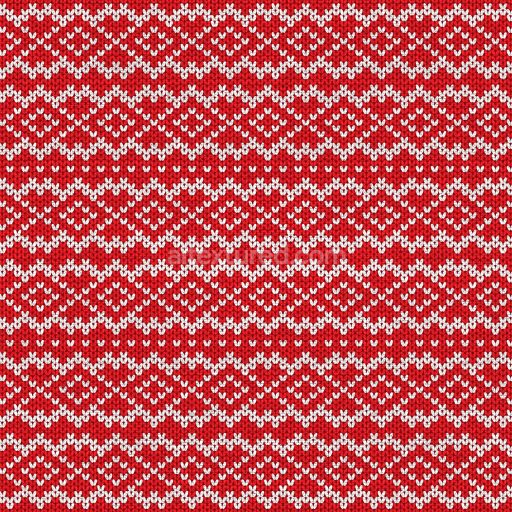 Seamless 3D PBR Texture of Red and White Christmas Knit Pattern