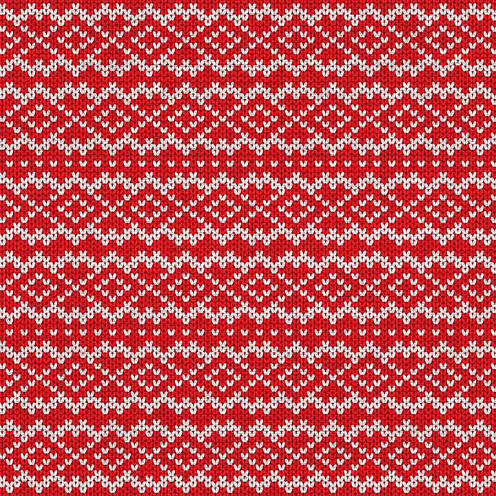 All Christmas Digital paper of Red and White Christmas Knit Pattern seamless PBR texture preview