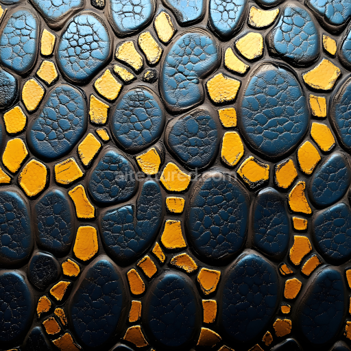 Seamless 3D Stylized Reptile Skin PBR Texture with Cracked Scale Detailing