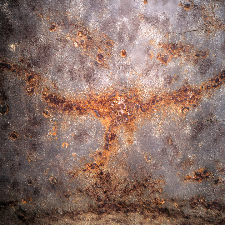 Rusty Metal with Jagged Holes and Weathered Cracks seamless PBR texture preview