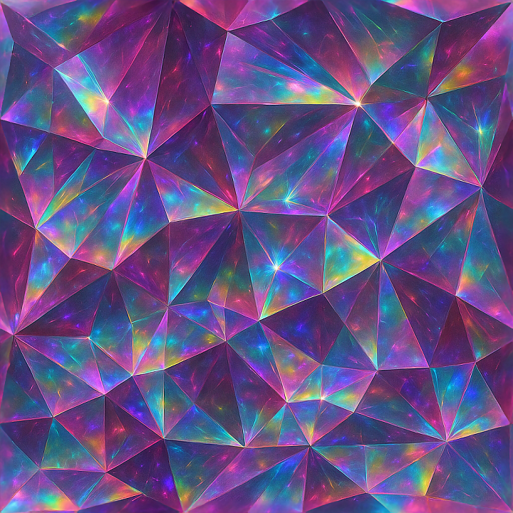 Spinel Prismatic Gemstone Cut With Iridescent Sparkle Effect And Crysta… seamless PBR texture preview