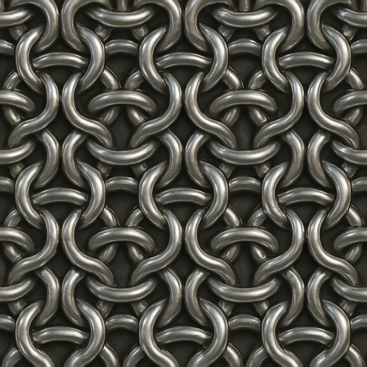 Of Metallic Sheen Chainmail With Welded Rings seamless PBR texture preview