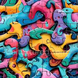 seamless Seamless 3D PBR Graffiti Texture Featuring Vibrant Abstract Puzzle Pieces texture 8k free download PBR